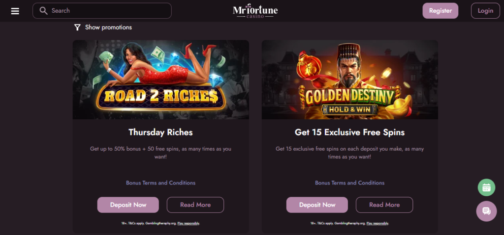 Mr Fortune Casino bonuses