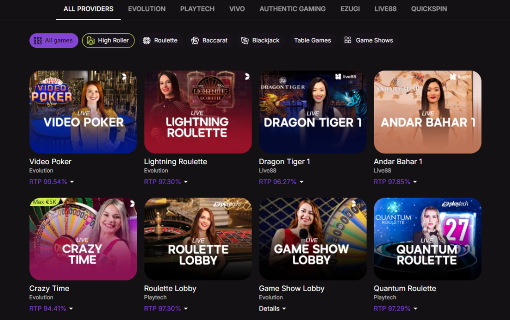 Cloudbet Casino Live Dealer Games