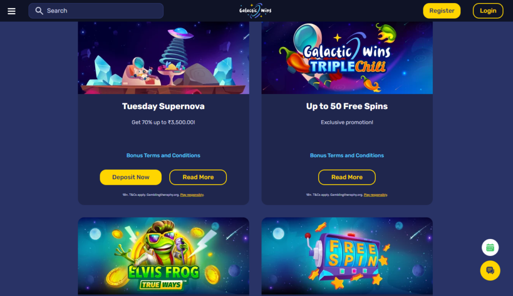 Galactic Wins Casino Promos